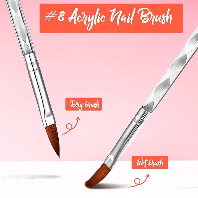 3 Pieces Acrylic Nails Tool Kit Includes French Tip Cutter, Manicure Edge Trimmer, Smile Line Cutter,French Tip Cutting Knife and Acrylic Nail Art Brush(Silver)