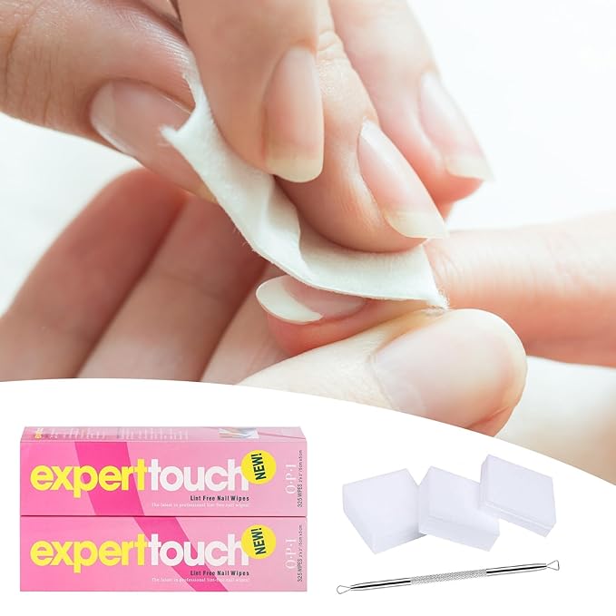 1300 pcs Lint Free Nail Art Gel Polish Remover Cotton Pad Nail Wipe With 2 Pcs Cuticle Double Head Pusher Remover Tool