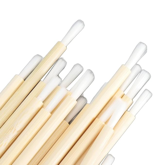 100pcs Disposable Bamboo Handle Lip Brush, Portable Lip Brush Applicator, Makeup Tool Lip Gloss Wand Eyelash Extension Lipstick Applicator for Kitchen Appliance