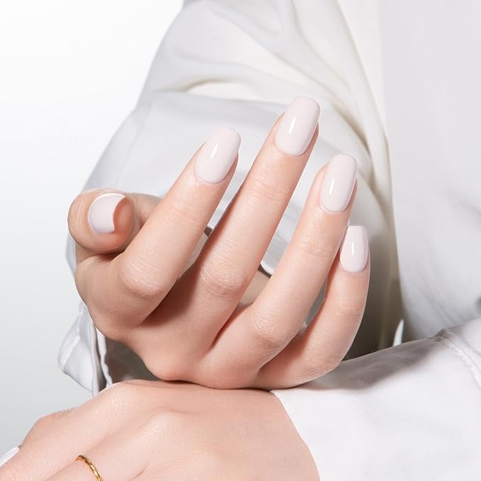 MAYCHAO 15ML White Wedding Gel Nail Polish 1Pc Creamy Gel Polish Soak Off UV LED Nail Polish Nail Art Starter Manicure Salon DIY at Home, 0.5 OZ