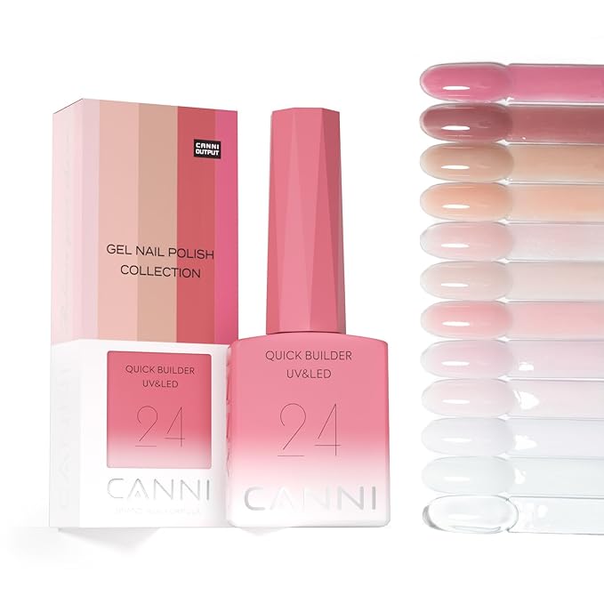 CANNI Builder Nail Gel, Rose Pink Builder for Nails Strengthener Gel Thickening Extension for Beginners DIY Home Salon Manicure