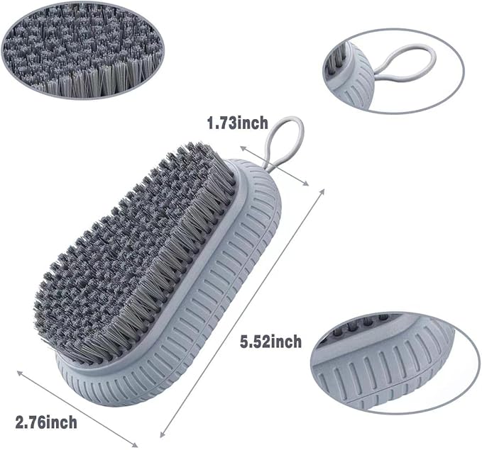 VWMYQ Heavy Duty Fingernail Scrub Brush, Durable Stiff Bristles Hand and Nail Cleaning Brush for Men & Mechanics (Hand Wash Brush - Grey)