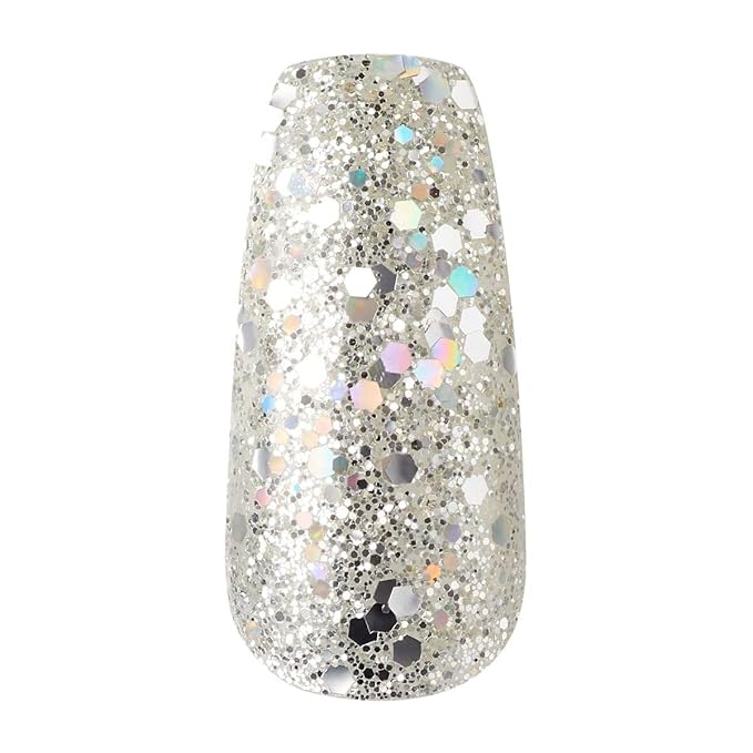 KISS Masterpiece One-Of-A-Kind Luxe Mani, Long Length, Premium Acrylic Fake Nails, Style “No.1”, with Pink Gel Nail Glue, Manicure Stick, Mini File, & 30 False Nails Including 12 Accent Nails