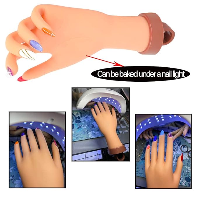 FU SHEN Practice Hand for Acrylic Nails,Mannequin Hands for Nails Practice,Nail Art Hand Nail Training Hand Nail Fake Hand Nail Hand Practice Acrylic Nail Hand 1Pcs Nude Hand