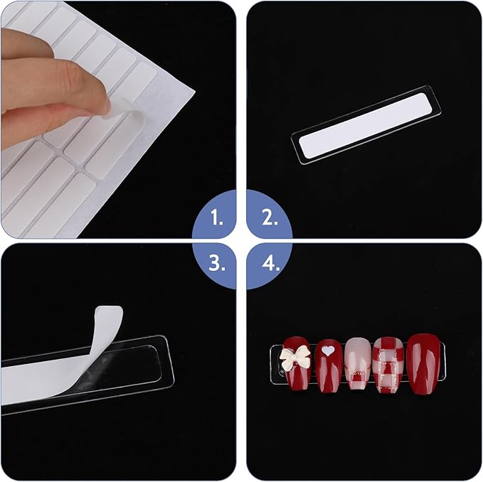 10 Sheets Double Sided Nail Tape Double Sided Tape for Press on Nails Adhesive Clear Mounting Tape for Nail Packaging Nail Design Salon Supplies Colors Designs Showcase