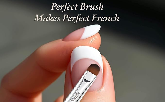 Vanfa French Brush for Nails, Gel Nail Brush, Clean up brush, Nail Art Brush With Kolinsky Hair (V14 - Pack of 1)