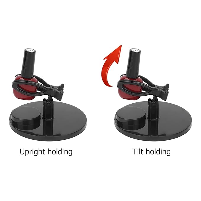 ZJchao Nail Polish Holder, Bottle Stand with Wide Base, Prevents Falling, Nail Art Helper, Black, ABS Material