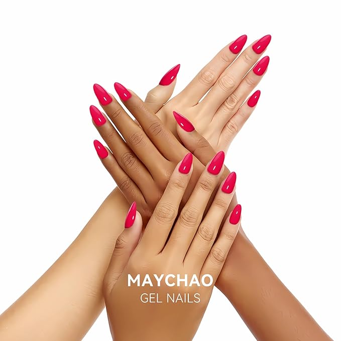 MAYCHAO 15ML Neon Rose Gel Nail Polish 1Pc Bright Rose Pink Gel Polish Soak Off UV LED Nail Polish Nail Art Starter Manicure Salon DIY at Home, 0.5 OZ