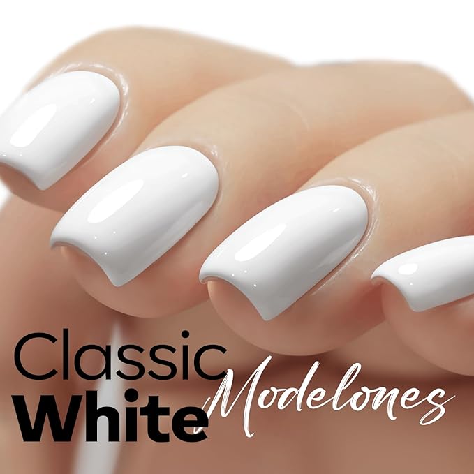 modelones White Gel Nail Polish White Gel Polish High Glossy Soak Off Pastel U V Nail Design Salon DIY Manicure 15 ML