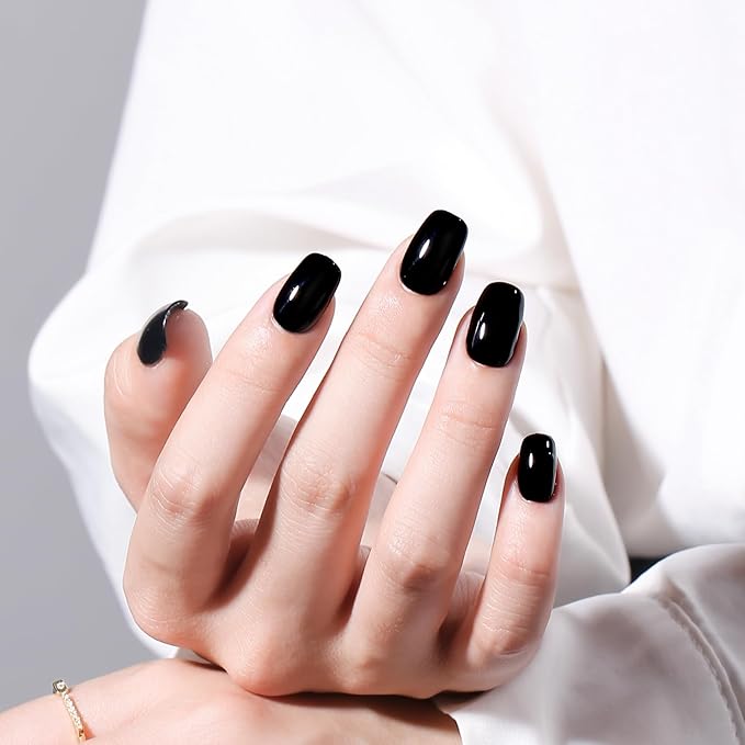 MAYCHAO 15ML Black Gel Nail Polish 1Pc Pure Black Gel Polish Soak Off UV LED Nail Polish Nail Art Starter Manicure Salon DIY at Home, 0.5 OZ