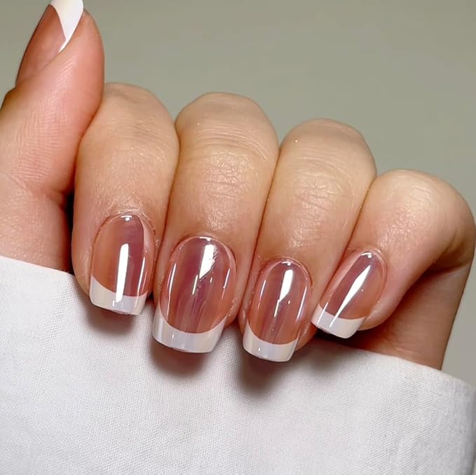 Curvlife Press On Nails - Acrylic False Nails with Design, Full Cover, Reusable Kit with Glue, Tabs, File (Rose Pink, 30pcs)