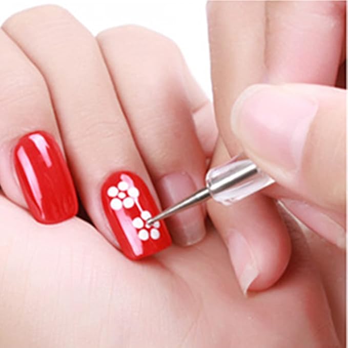 Jsdoin 5 pc 2 Way Dotting Pen Tool Nail Art Tip Dot Paint Manicure kit