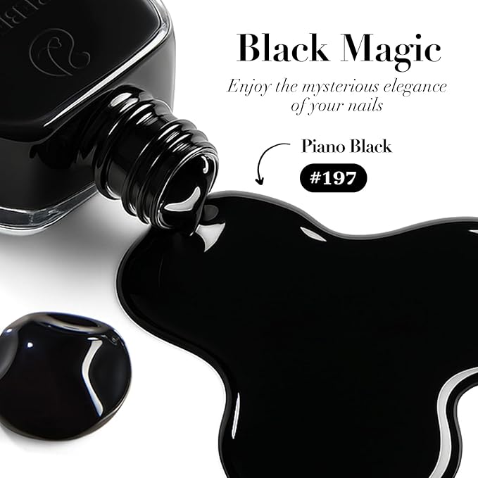 AZUREBEAUTY Black Nail Polish, Quick Dry Complete Natural Super Lustrous,Professional for DIY Manicure and Pedicure at Home