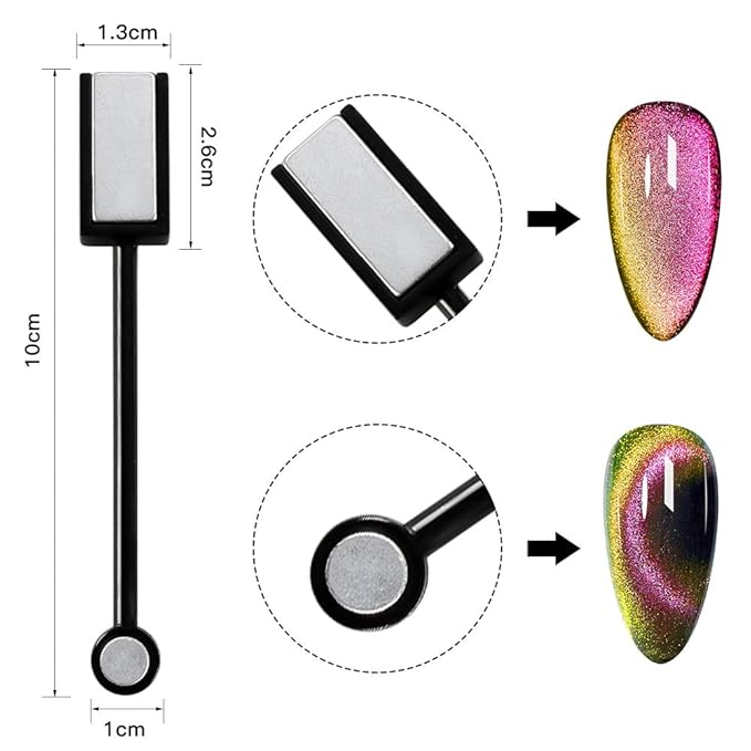 MTSSII Cat Eye Gel Nail Polish Moonstone Chameleon Magnetic Galaxy Nail Gel with Starry Sky Effect 6 Colors Nail Polish Set Manicure Nail Art Gift with 1 Magnet Stick