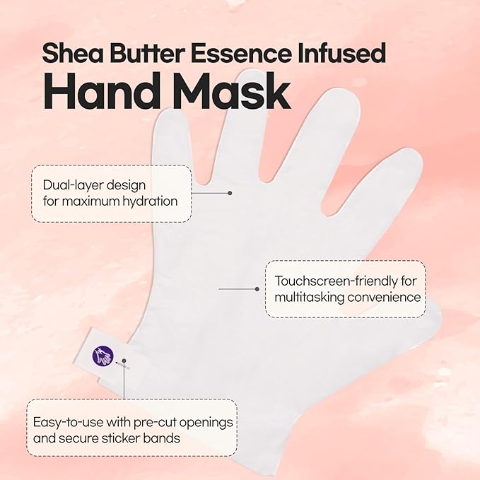 Epielle Moisturizing Hand & Foot Masks, Soften Dry, Rough Skin with Sunflower Seed Oil & Vitamin E, Self Care Gifts for Women, Spa Kit, Stocking Stuffers, 6 Moisturizing Gloves & 6 Moisturizing Socks