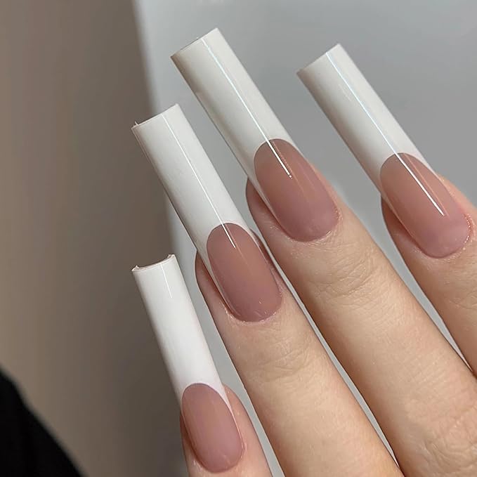 Straight Polygel Dual Nail Forms Square, Reusable Nail Molds with French Guidelines for Poly Gel Builder Gel Acrylic Nail Extension,15 Sizes 150Pcs