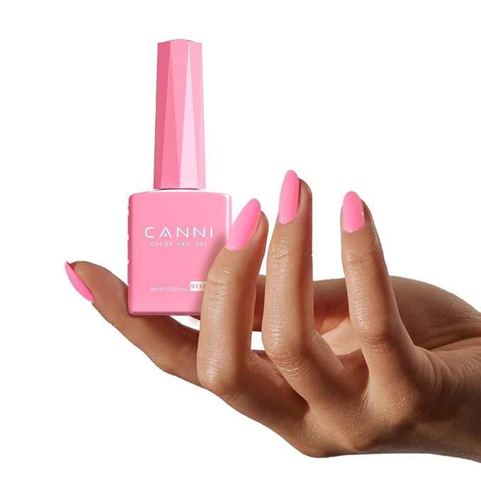 CANNI Baby Pink Gel Nail Polish, 1Pcs Pink Gel Polish Color Nail Polish High Gloss Soak Off U V Nail Manicure Salon DIY