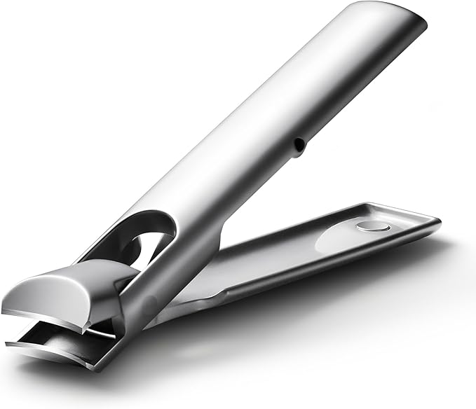 BALUCA 9mm Wide Jaw Opening Curved Finger Toe Nail Clippers with Catcher - Anti Splash Extra Large Toenail Clipper for Thick Nails, Nail Cutter Trimmer for Seniors, Men and Women