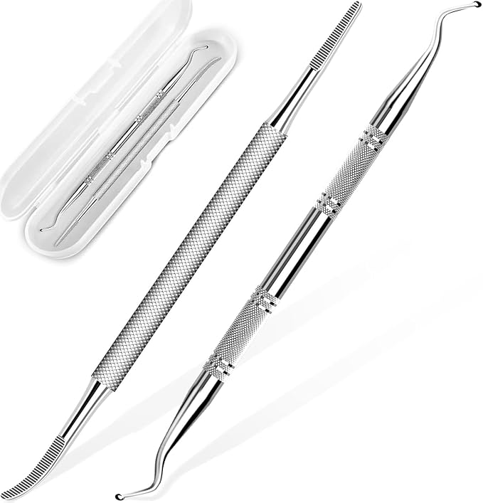 2PCS Ingrown Toenail File and Lifters, Upgraded Professional Surgical Safe Ingrown Toenail Removal Kit Ingrown Toenail Tool