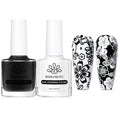 BORN PRETTY Nail Art Stamping Polish White Black Manicure Image Stamp Polish Set Print Polish Varnish 2 Bottles 10ml 0.34fl oz