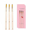 3Pcs Acrylic Nail Brush Set - Sizes (8/10/14) Acrylic Brushes for Nails Art, Acrylics Powder Nails Art Extension Brushes with Pink Sturdy Handle Manicure Tools Extension Carving for Home Salon ﻿
