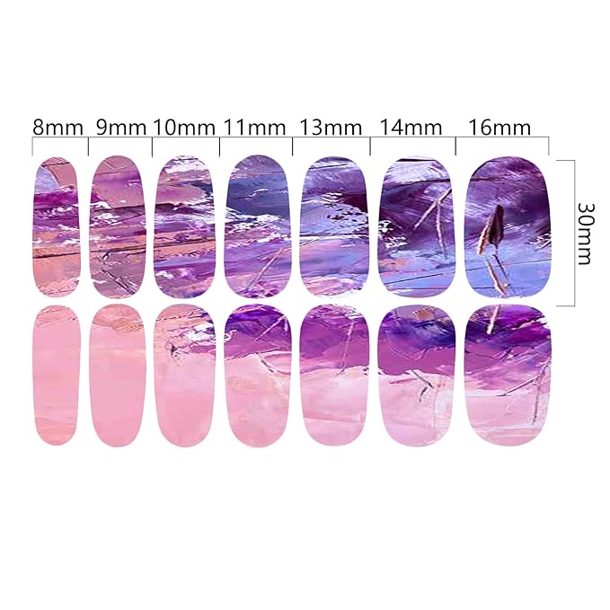 WOKOTO 12 Sheets Blooming Gradient Nail Polish Strips For Women Nail Art Wraps For Nails, Colorful Graffiti Marble Nail Stickers Gel Nail Strips Press On Nail Polish Stickers For Women Girls
