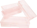Plastic Implements Nail Tech Box, Hozziii Pink Manicure Tool Box Nail Supply Storage Organizer Personal Box for Manicure Pedicure Kit (4pcs in pink)