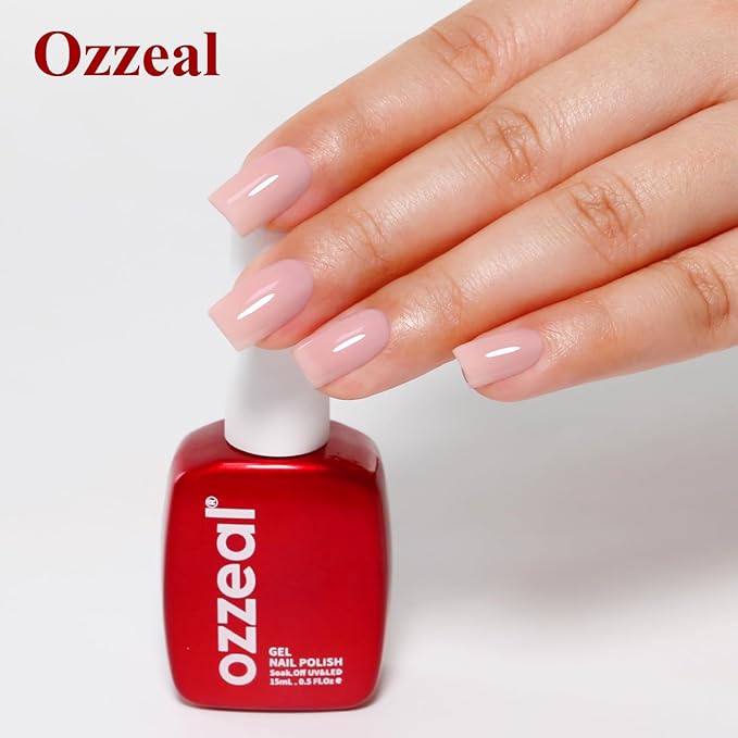 Jelly Gel Nail Polish, Nude Jelly Nail Polish Gel Translucent Spring Summer Sheer Nail Gel Polish Soak off UV LED for Nail Art DIY Manicure 0.5 Fl Oz