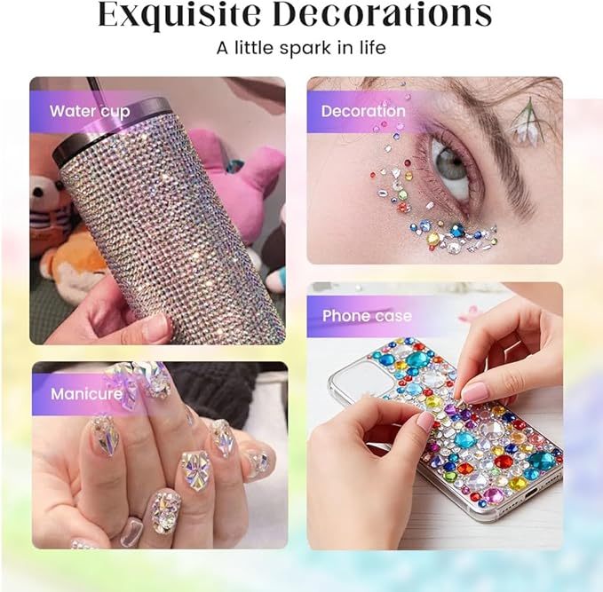 Resin Jelly Rhinestones for Crafting,Colorful DIY Resin Rhinestone Kit,Colors Jelly Rhinestones for Bedazzling,Multi Colored Gemstones Flatback Bedazzled Crafts Clothes Crafting Clothing (24,000 Pcs)