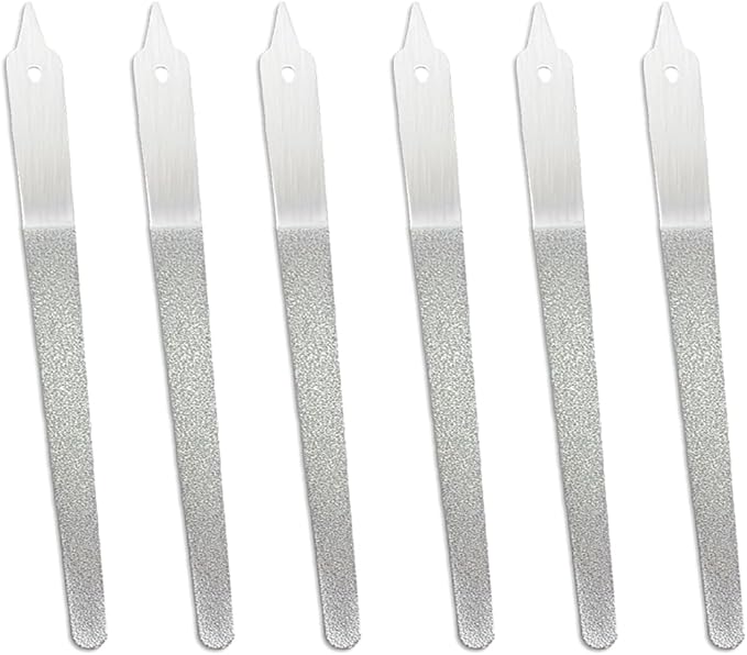 6PCS Diamond Nail File, Stainless Steel Diamond Dust Nail File for Natural Nails, Stainless Steel Fingernail Files for Salon Home(6 inch)
