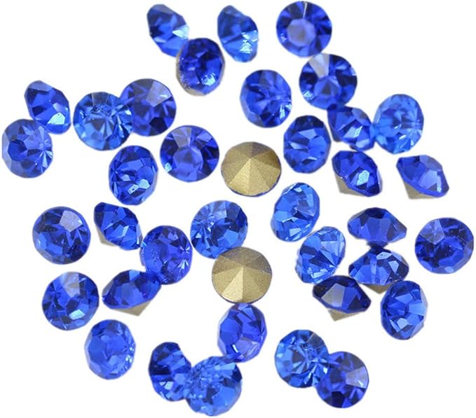 1440pcs Rhinestones Round Point Back Crystal Gem Glass Diamante Rhinestones Nail Art Decoration Jewelry Finding Beads Craft Gems (RoyalBlue, 4mm)
