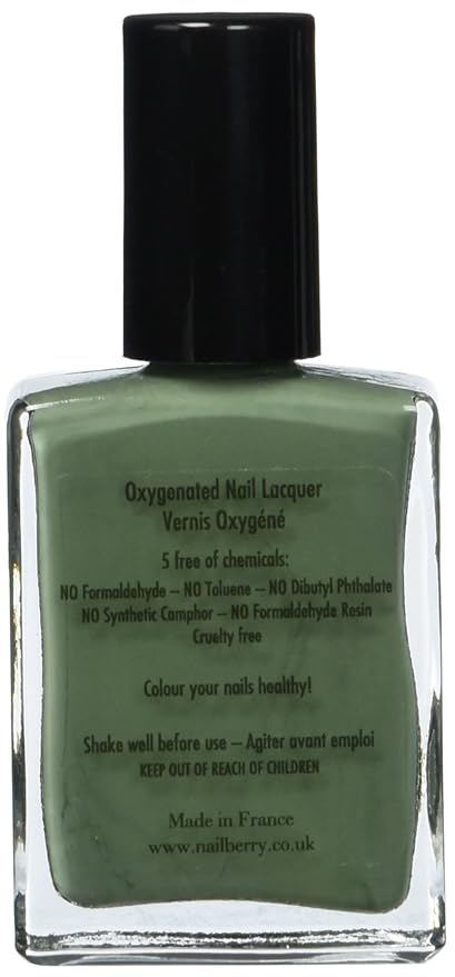 Nailberry L'Oxygéné Oxygenated Nail Lacquer | Love You Very Matcha | Light Khaki Opaque Polish | UV Protected Long-Wear Nail Polish | 12-Free | Vegan | Certified Halal | Cruelty & Gluten Free | 15 ml