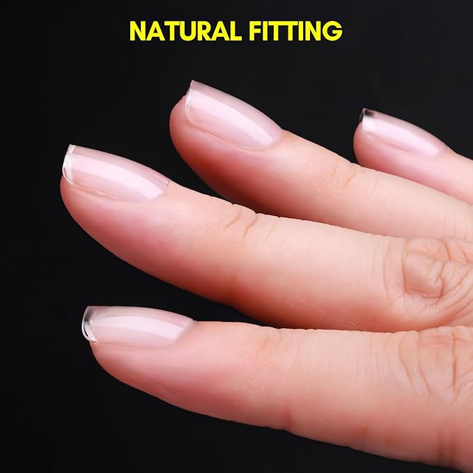 Makartt Nail Tips Extra Short Square: 120pcs Full Cover Pre-shape Half Matte Soft Clear Fake Gel Nail Tips Acrylic, 12 Sizes French Press on Extension Salon Home DIY
