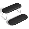AORAEM Nail Arm Rest, Foldable Leather Nail Arm Rest with Non-slip Sleeve, Internal Sponge Filled Arm Rest Pillow with Metal Bracket, Nail Hand Rest for Home Use and Nail Salon Use (Black)