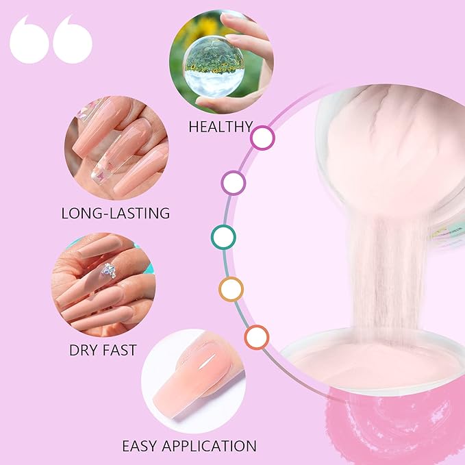 SAVILAND Nude Dip Powder - 2.1 oz Dip Powder for Natural French Nail Art, Strengthens Nails, Easy for Beginners, No Lamp Needed