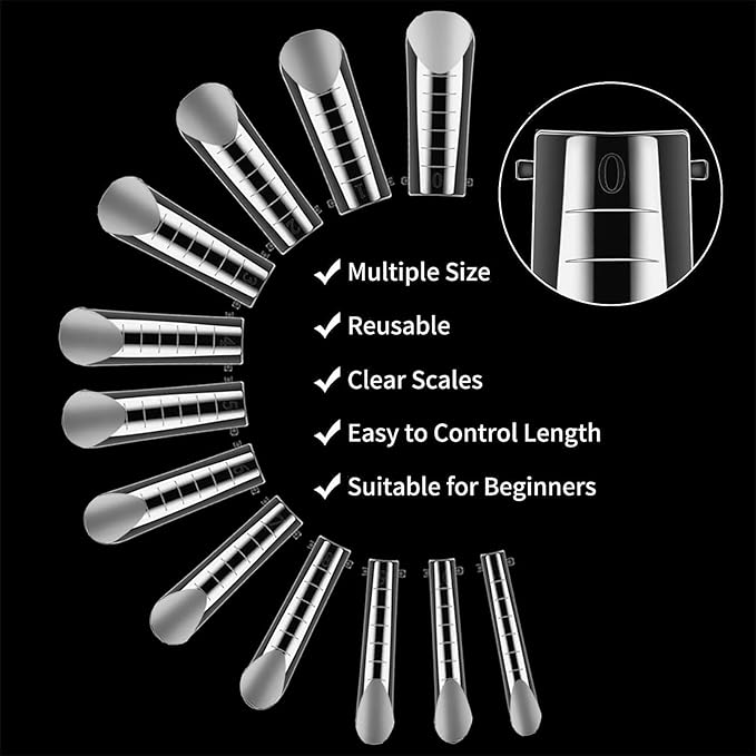 Toe Dual Nail Forms for Poly Gel & Builder Gel Toenail Extension - 120Pcs Reusable Full Cover Square Toenails Molds with 12 Sizes - Professional Pedicure Nail Tips for Salon & DIY at Home