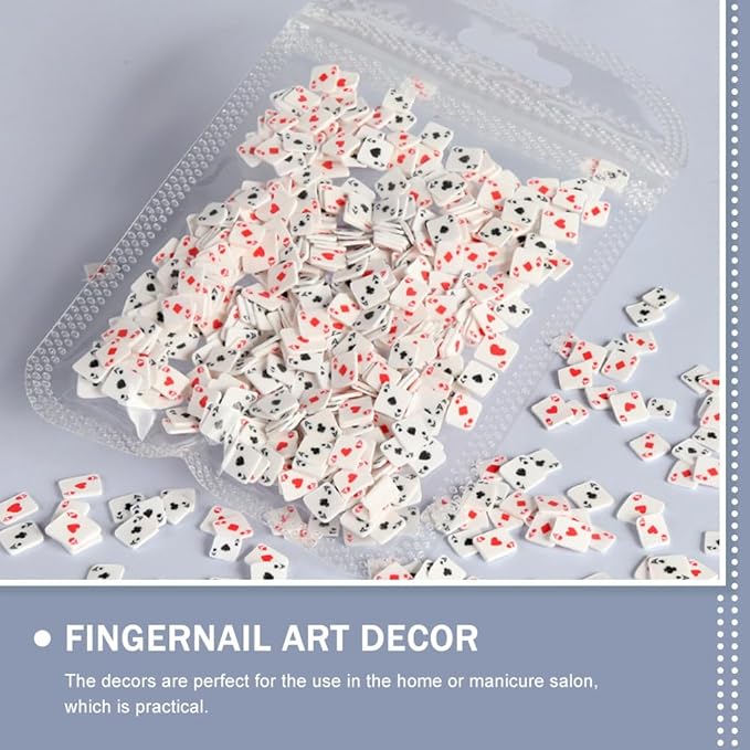 minkissy Poker Card Nail Charms Polymer Clay Nail Art Accessories for Diy Manicure 4.33X2.75In Unique Simulation Playing Card Design Durable Decoration