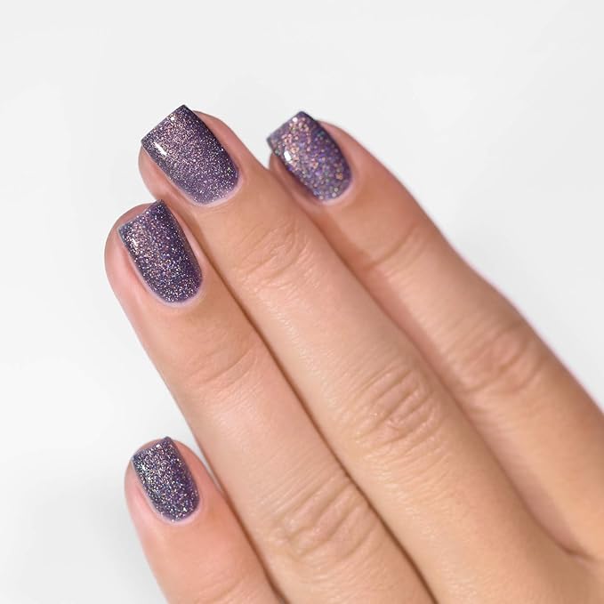 ILNP Chateau - Charcoal Grey Holographic Shimmer Nail Polish, Chip Resistant, Non-Toxic, Vegan, Cruelty Free