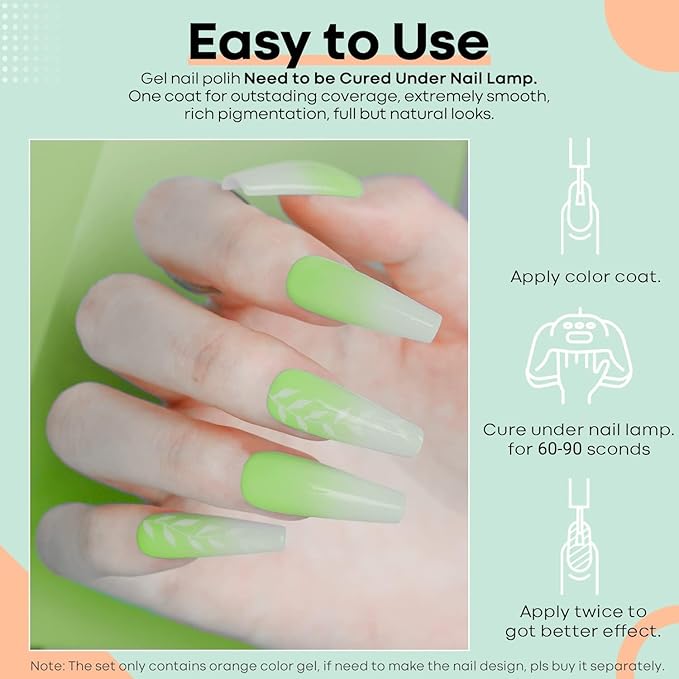 modelones Green Gel Nail Polish Milky Green Soak Off U V Light Pastel Nail Polish Pale Macaron Colors Nail Art Gel Design 15ML