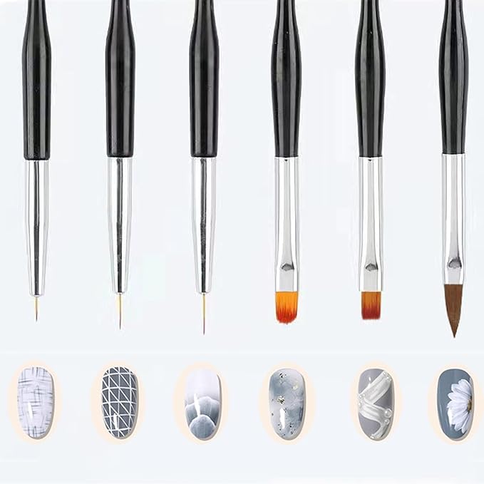 Nail Art Tool, 5 Pcs Nail Dotting Pens, 3 Pcs Nail Brushes and Nail Liner Pens, 3 Pcs Nail Art Striping Tape Lines, Nail Art Design Tools
