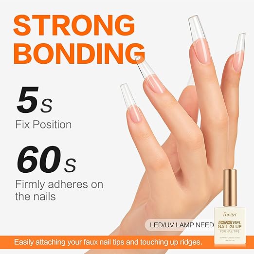 Nail Dehydrator and 9 in 1 Gel Nail Glue Kit for Acrylic Nail Tips & Apex Building, Fast Dry Acid-Free Prep Dehydrator, UV Light Cured for Salon & Home DIY Use