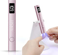 AIRSEE Cordless Nail Lamp with Stand, Handheld UV Light with LCD Display for Gel Nails,Rechargeable USB Nail Dryer for Fast Cure,Rhinestone Glue Decoration,Gel Nail Strips at Home,Travel(Pink)