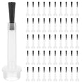 50 PCS Disposable Nail Brushes Replacement, Soft Brush Head, Dip Powder Liquid Replacement Brush, Gel Liquid Brush Set for DIY Nail Art Salon(Black)