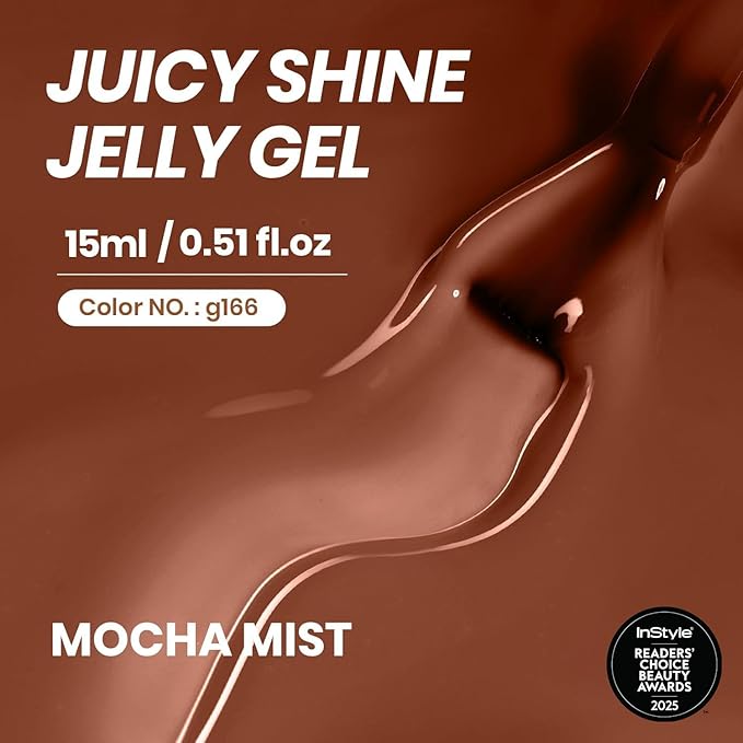 Beetles Brown Gel Nail Polish - 15ML Mocha Brown Jelly Natural Fall Gel Polish Nail Concealer Sheer Translucent Effect Soak Off UV Mocha Mist Collection French Nail Art Manicure Gift for Women