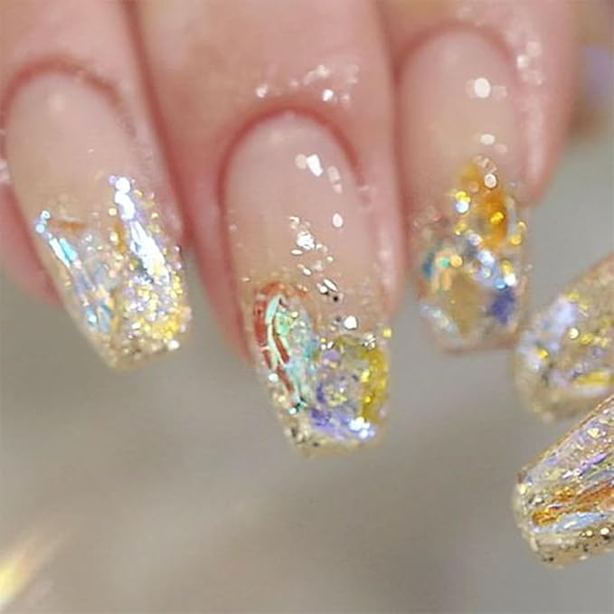 HNUIX Nail Rhinestones - 3D Multi Shape Size Crystal, Crystal Aurora Nail Gems, Flat Back, with Kit, for Nail Art, DIY Decorations