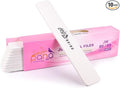 10PCS Jumbo Size PANA Professional Double Sided Nail Files - White, 80/80 Grit - Emery Board Nail Buffering File Manicure Pedicure Nail Polisher Washable