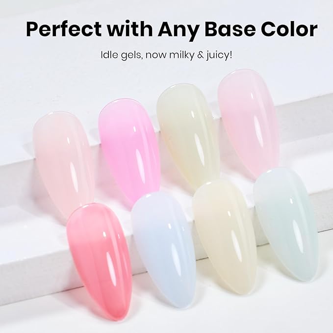 Beetles Milky White Gel Top Coat 15ML - 2-in-1 No Wipe Top Coat Gel Nail Polish Non Yellowing White Shine Finish and Long Lasting, Soak Off UV LED Nail Lamp, Nails Art Design Manicure Gifts for Women
