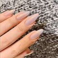 30Pcs Almond Press On Nails - Supremely Fit & Natural Soft Gel Almond Nails,15 Sizes, Reusable Fake Nails Kit with Gift Box for Women (Champagne)