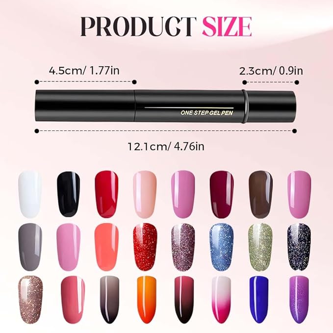 Professional Nail Pen Set,6/12/18 Colors per Set,3 in 1 Quick Dry Nail Polish Pens,Colorful Gel Pens for DIY Nail Art, Easy Nail Polish Pen for Women Girls (E Set/6pcs)