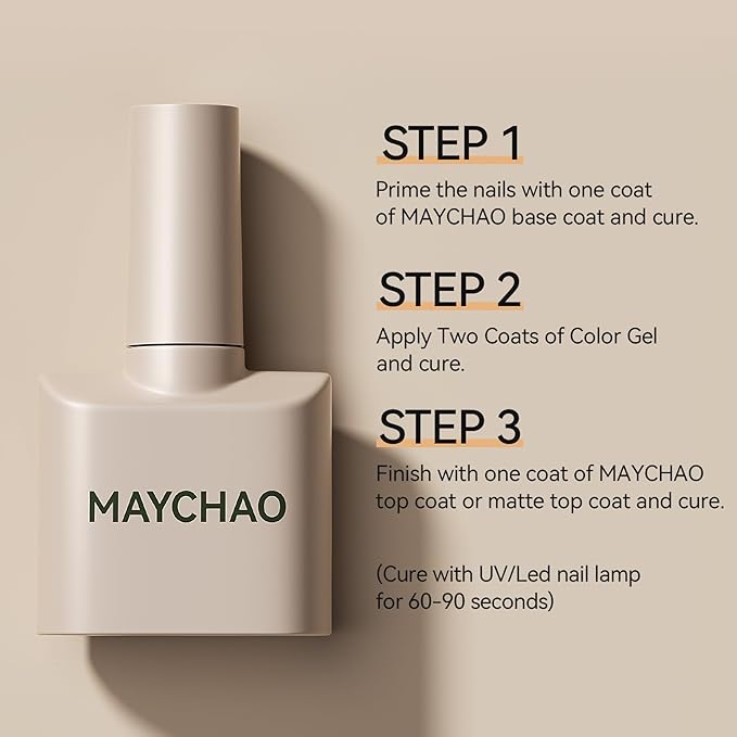 MAYCHAO 15ML Bright Lilac Gel Nail Polish 1Pc Purple Gel Polish Soak Off UV LED Nail Polish Nail Art Starter Manicure Salon DIY at Home, 0.5 OZ